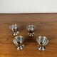 Set of 4 stainless steel egg cups, 1970