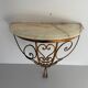 Mid-century floating wall console in wrought iron, 1950, Italy