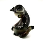Figurine de chat Jichokera Bechyně vintage, années 1960