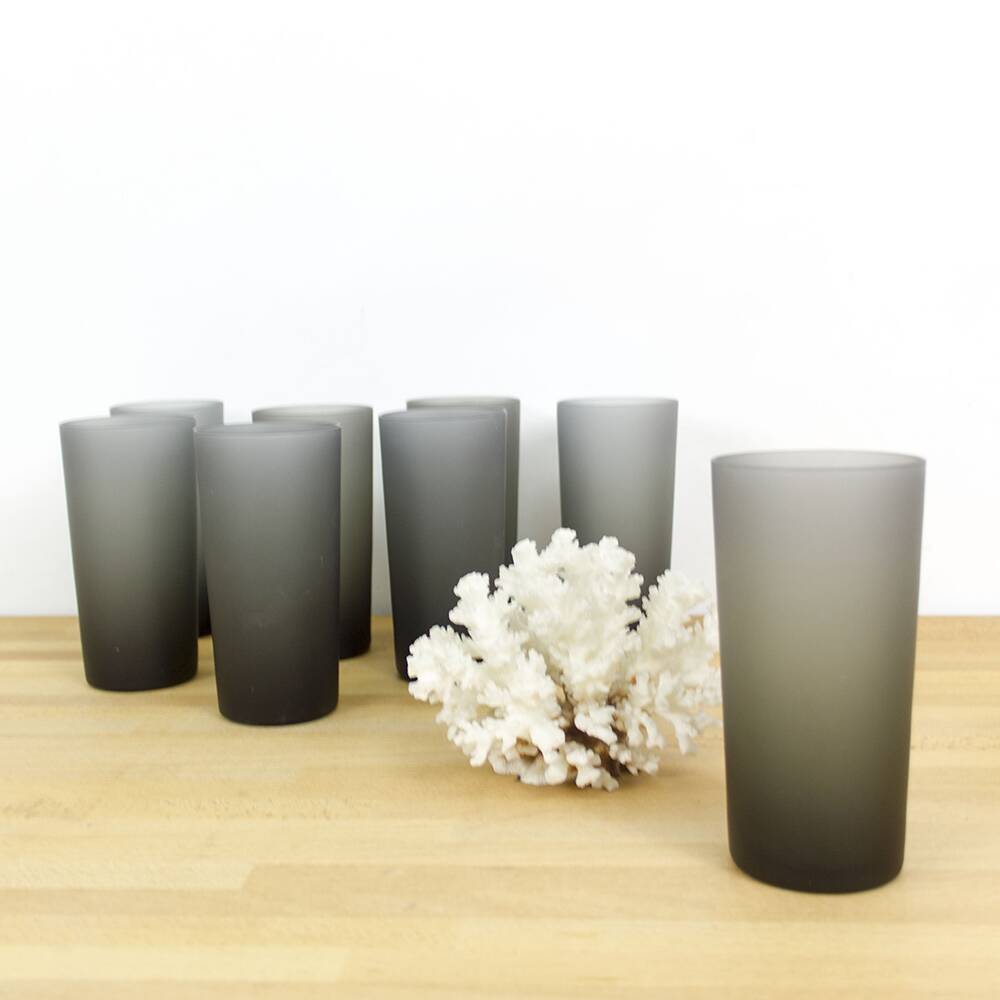 Vintage Matte Black Highball Glasses