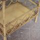 Vintage rattan serving table, two-tier side table.