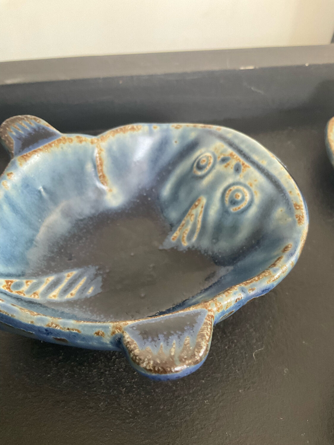 Series of 3 empty vintage pocket in Japanese ceramic stamped