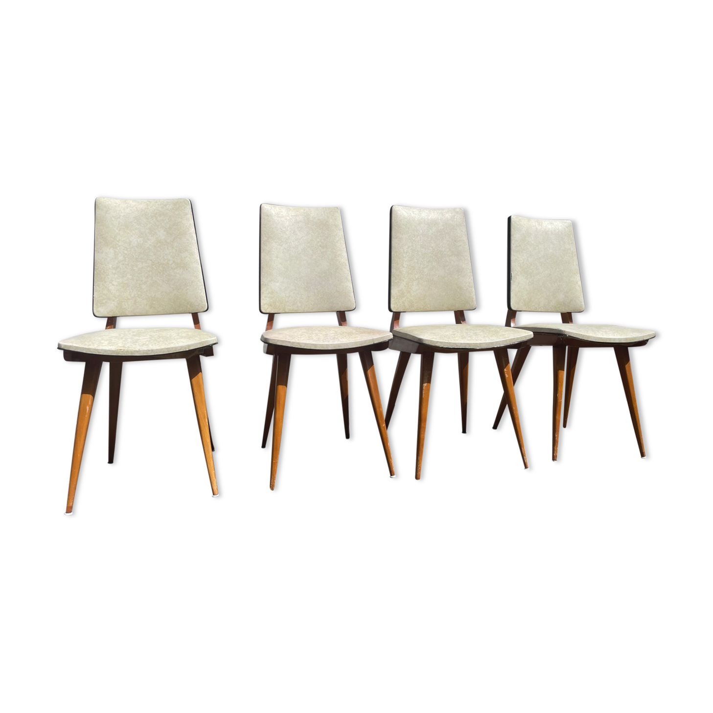 Set of 4 chairs 1950 skaï coating