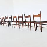 H. Vestervig Eriksen set of nine dining chairs rosewood Tromborg Denmark 1960