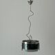 Suspended lamp in green glass and chrome, 1960s, Italy
