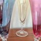 6 coloured glass champagne flutes from the 1950s