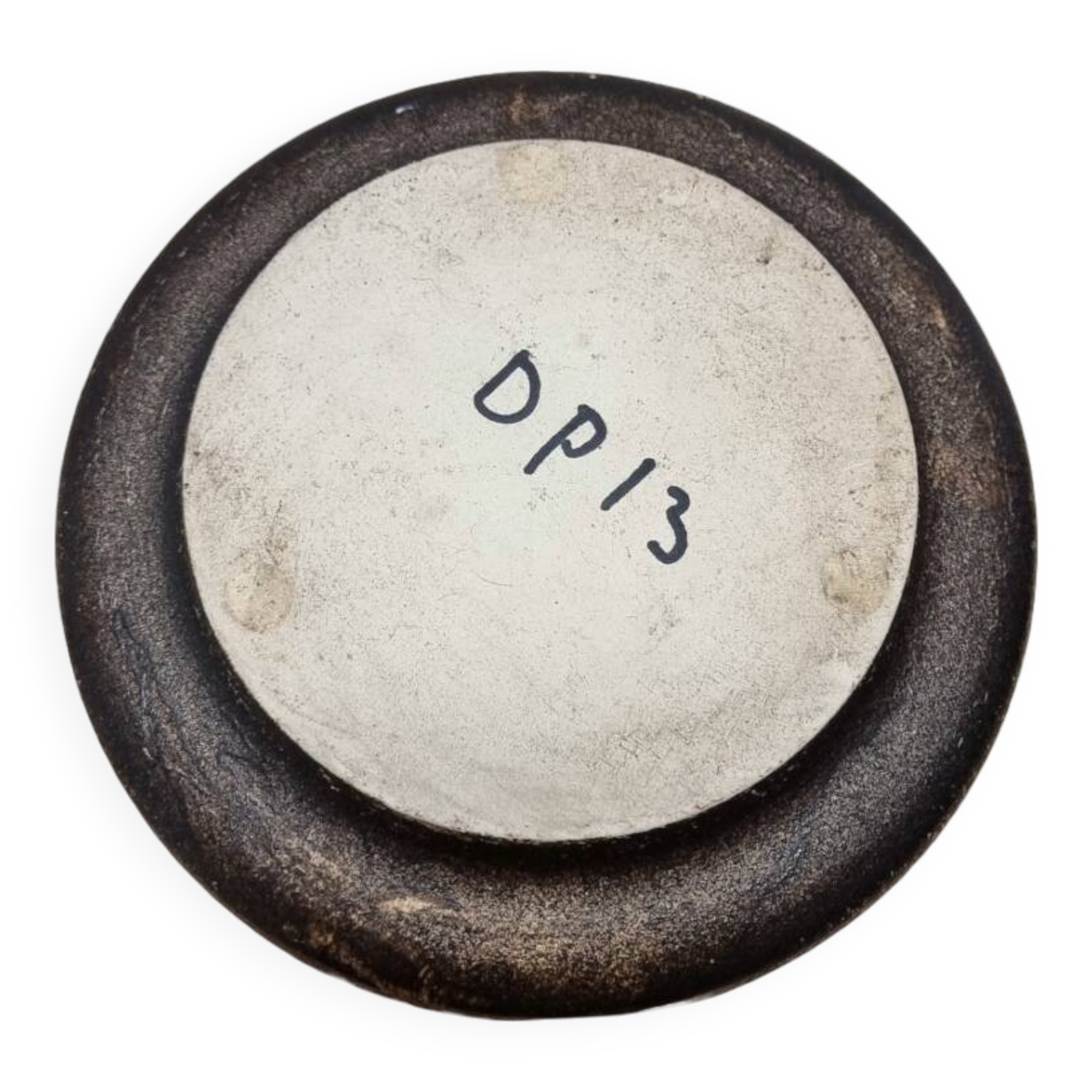 Pot de fleurs vintage en faïence marron, milieu du siècle