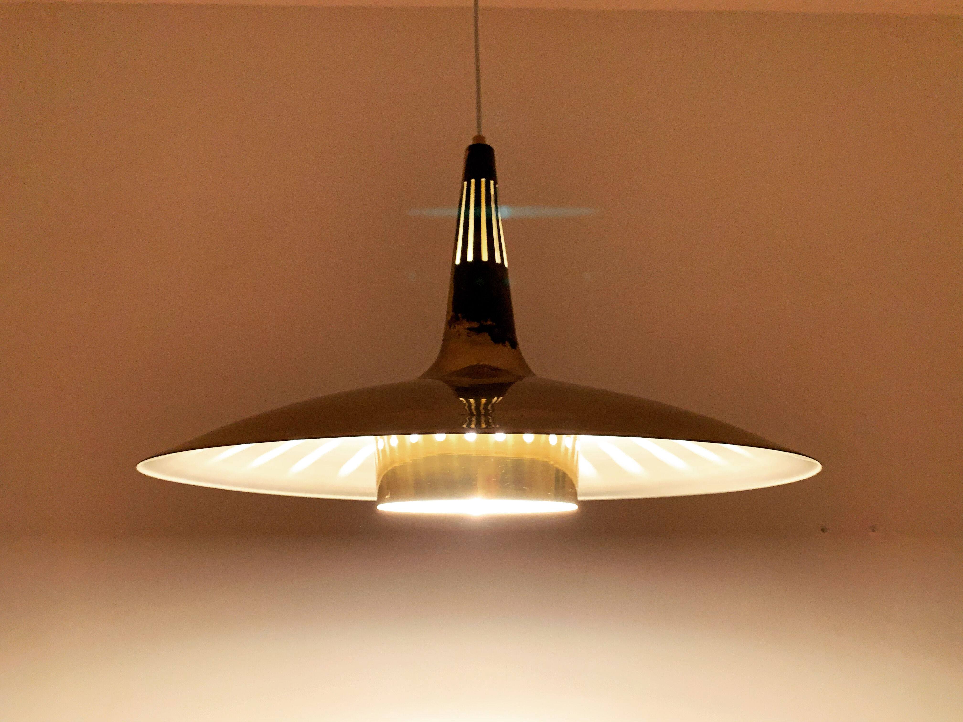 Swedish Mid-Century Modern brass pendant lamp