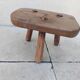 Tabouret tripode de ferme vintage en bois