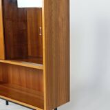 Vintage Nussbaum Vitrinenschrank Highboard Md-Century 1960er