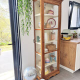 Antique display cabinet, small dresser, antique glass-fronted bookcase.