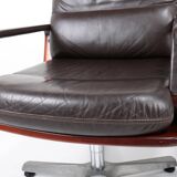 Pair of leather visitor armchairs by Eugen Schmidt