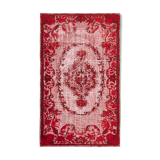 Handmade unique anatolian 1980s 168 cm x 277 cm red rug