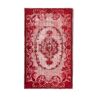 Handmade unique anatolian 1980s 168 cm x 277 cm red rug