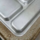 Stainless steel tray with compartments canteen refectory - 40 x 30 cm