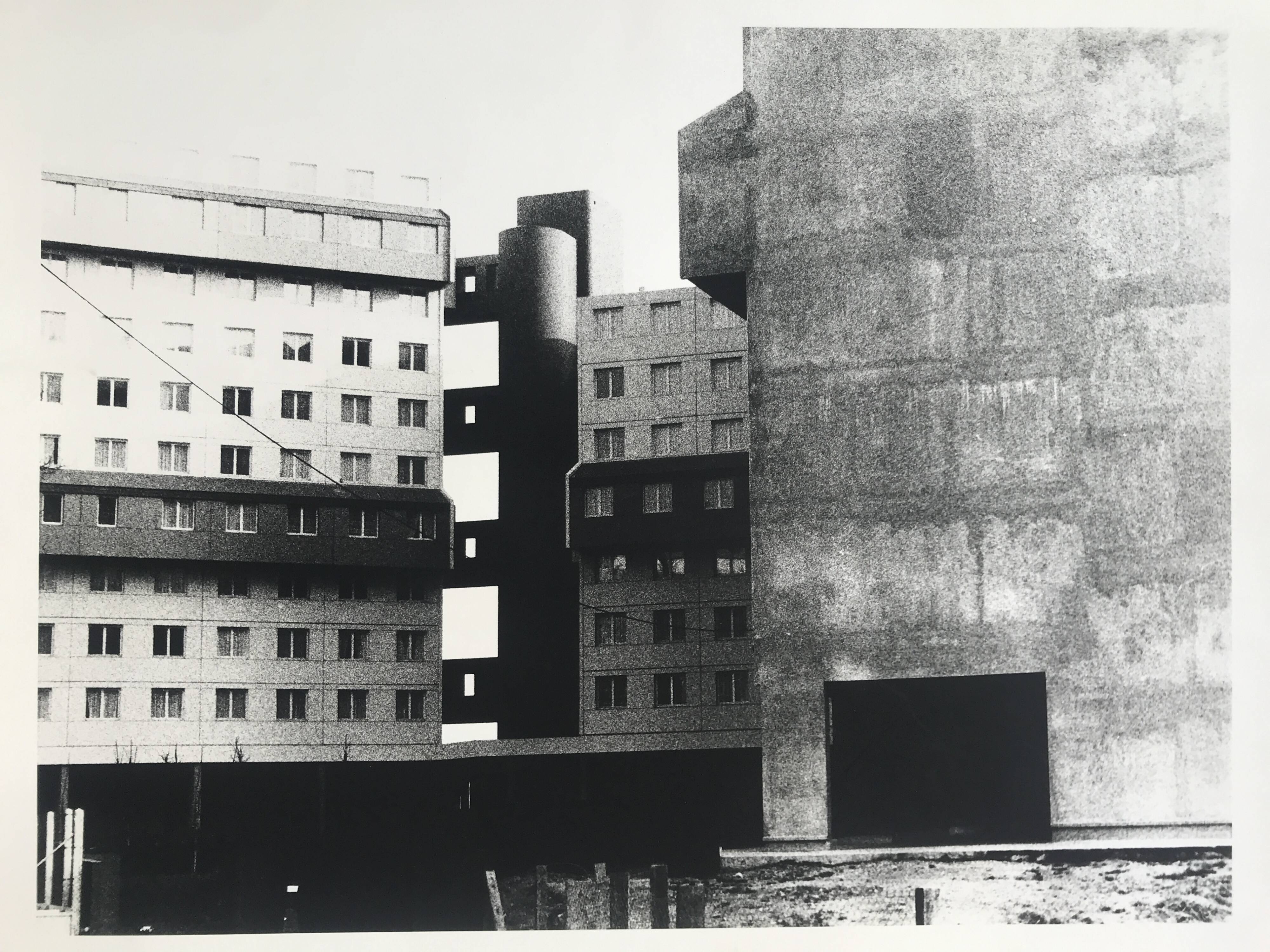 Rosine nusimovici, untitled (building), c 1980. black and white silver print