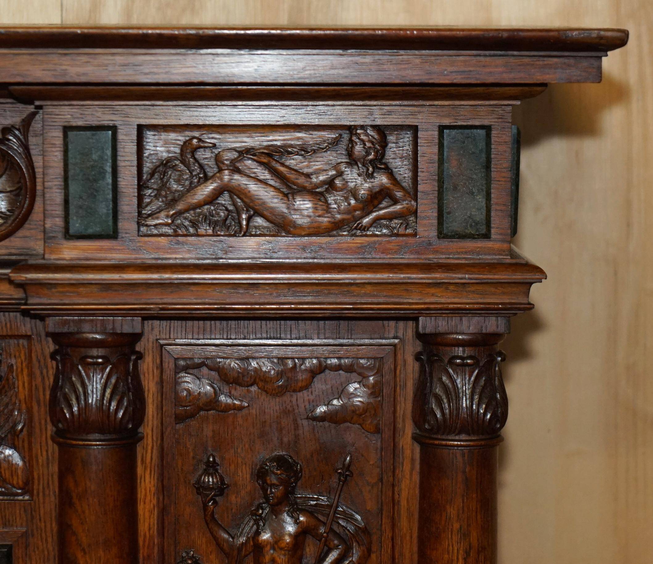 Louis XIII Revival wardrobe in walnut and marble