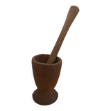 Imposing solid wood pestle and mortar