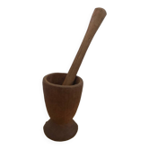 Imposing solid wood pestle and mortar