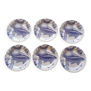 6 assiettes plates anglaises