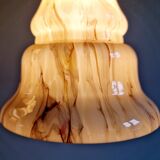 Set of 3 Art Deco pendant lights in marbled opaline, 1920s-30s