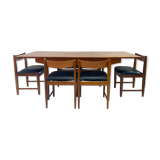 Ensemble de salle à manger danois du milieu du siècle des années 1960 avec table extensible et 6 chaises de salle à manger