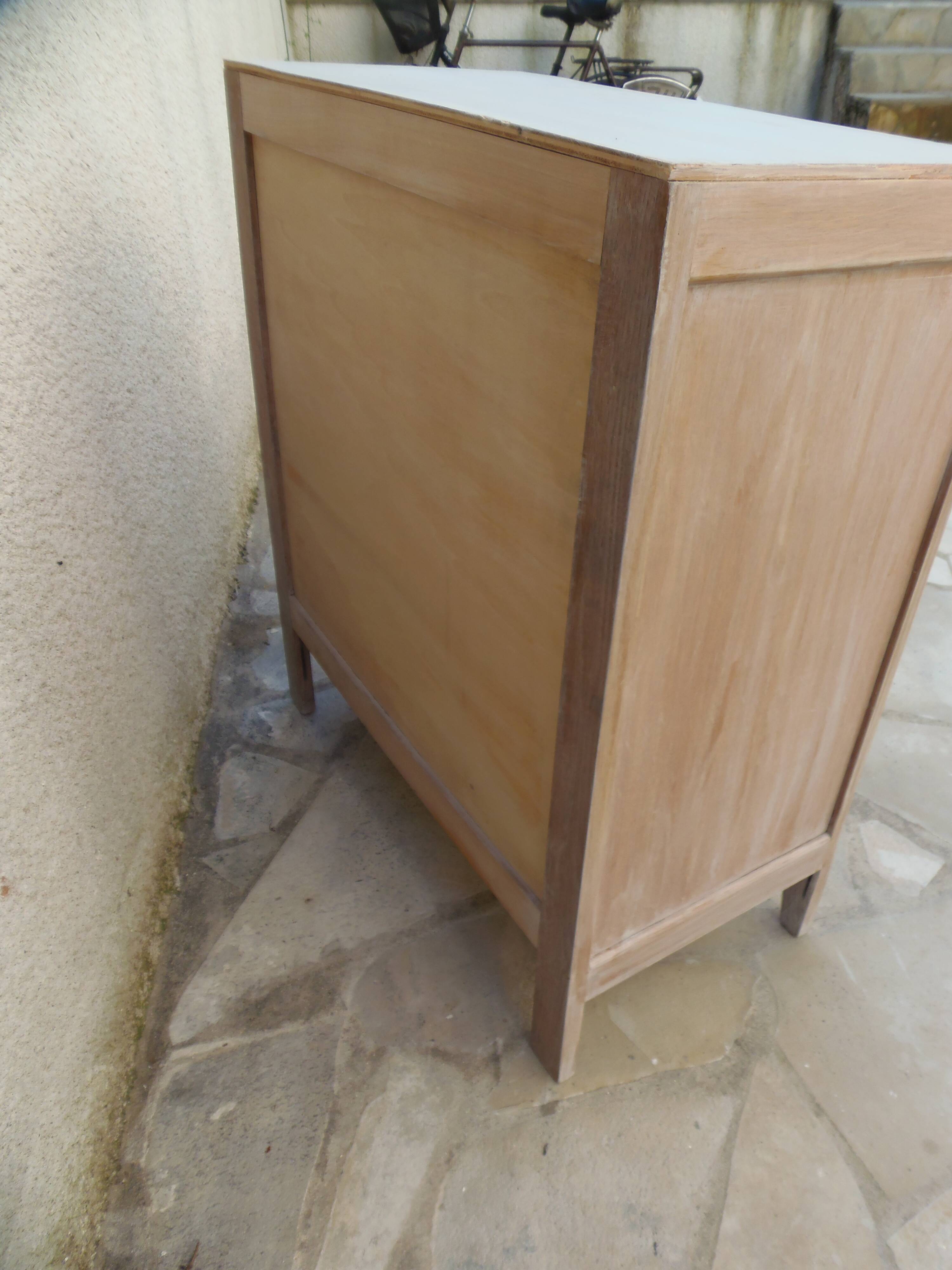 Vintage commode in bleached wood.