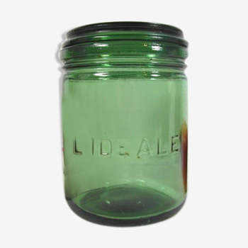 Bocal de conserve vintage verre vert par l' ideale