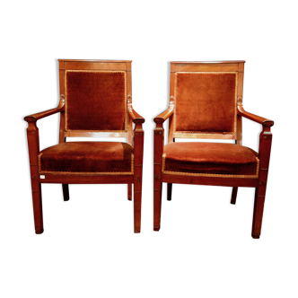 Pair of armchairs mahogany time consulate