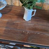 Wrought iron and wood baker shelves