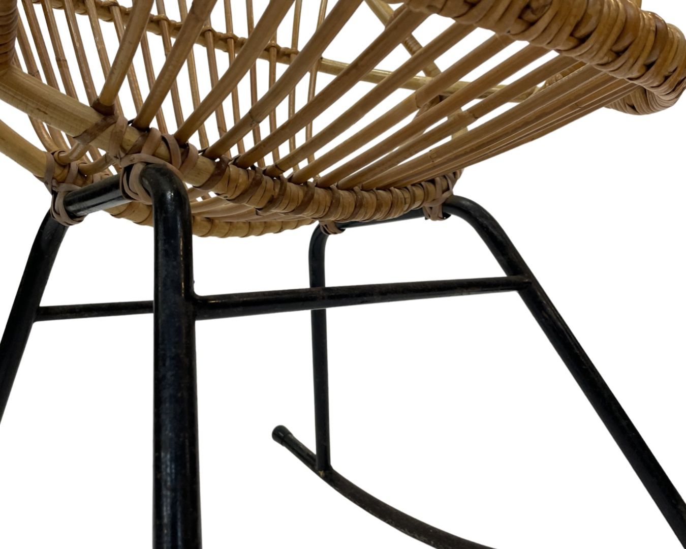 Vintage Dirk van Sliedregt Rohe Noordwolde rattan rocking chair