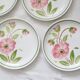Set of 4 Moulin des Loups dinner plates, 1980, vintage French