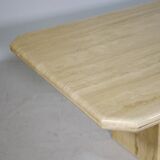 Table basse en travertin, Italie années 70-80