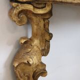 Giltwood antique console table with marble top, Italy 18th century