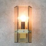 Italian Smoked Plexiglas Sconce for Guzzini, 1970s
