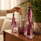 Vintage lamp base in crystal VSL and ruby glass