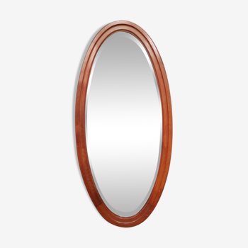 Large beveled oval mirror