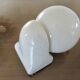 Pair of streamline opaline wall lights from the 80s