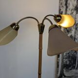 Bamboo and brass floor lamp