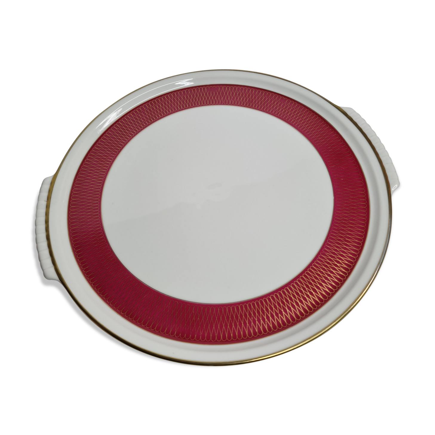 Presentation dish in Swiss porcelain by Langenthal, vintage, empire décor, 33 cm