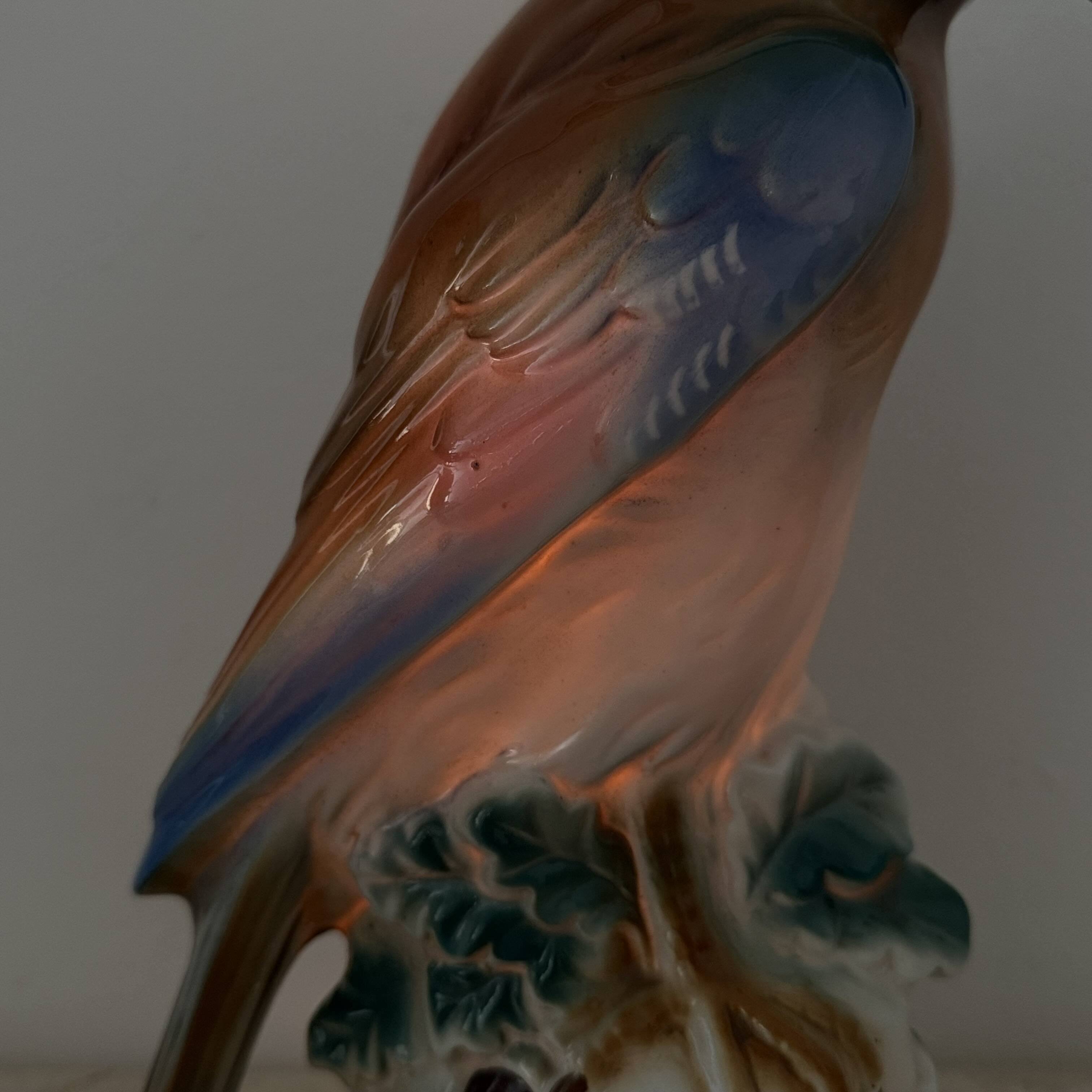 Vintage porcelain Parfume lamp bird , 1950s