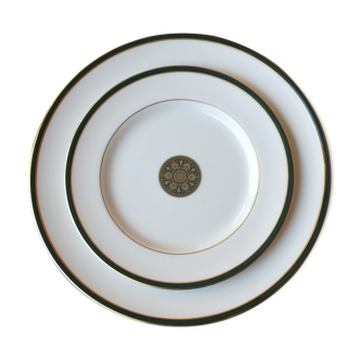 Duo assiette plate & dessert Royal Doulton Oxford Green, Bone China