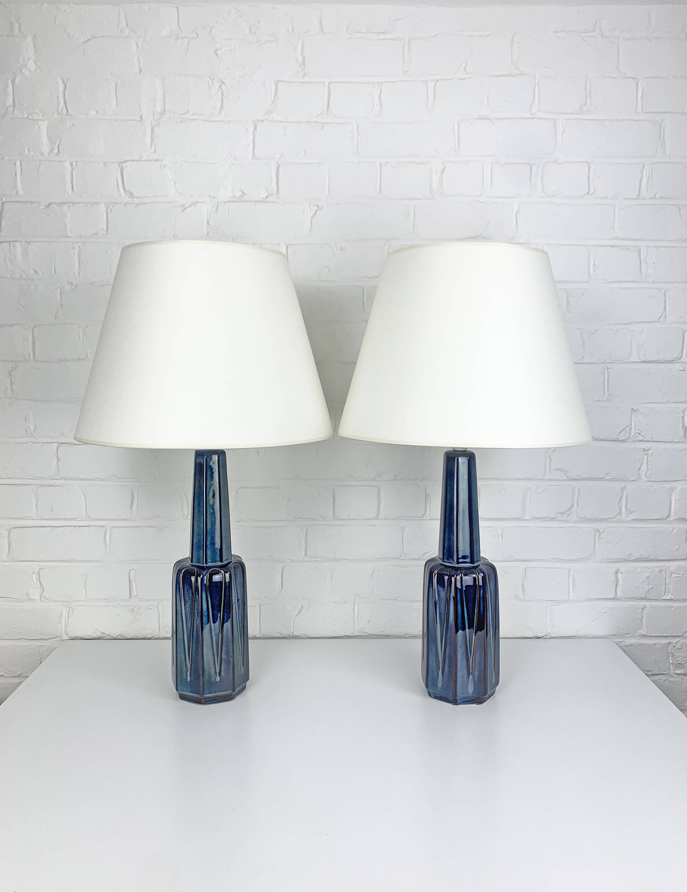 Pair of Einar Johansen ceramic table lamps, Soholm, Denmark, 1960s