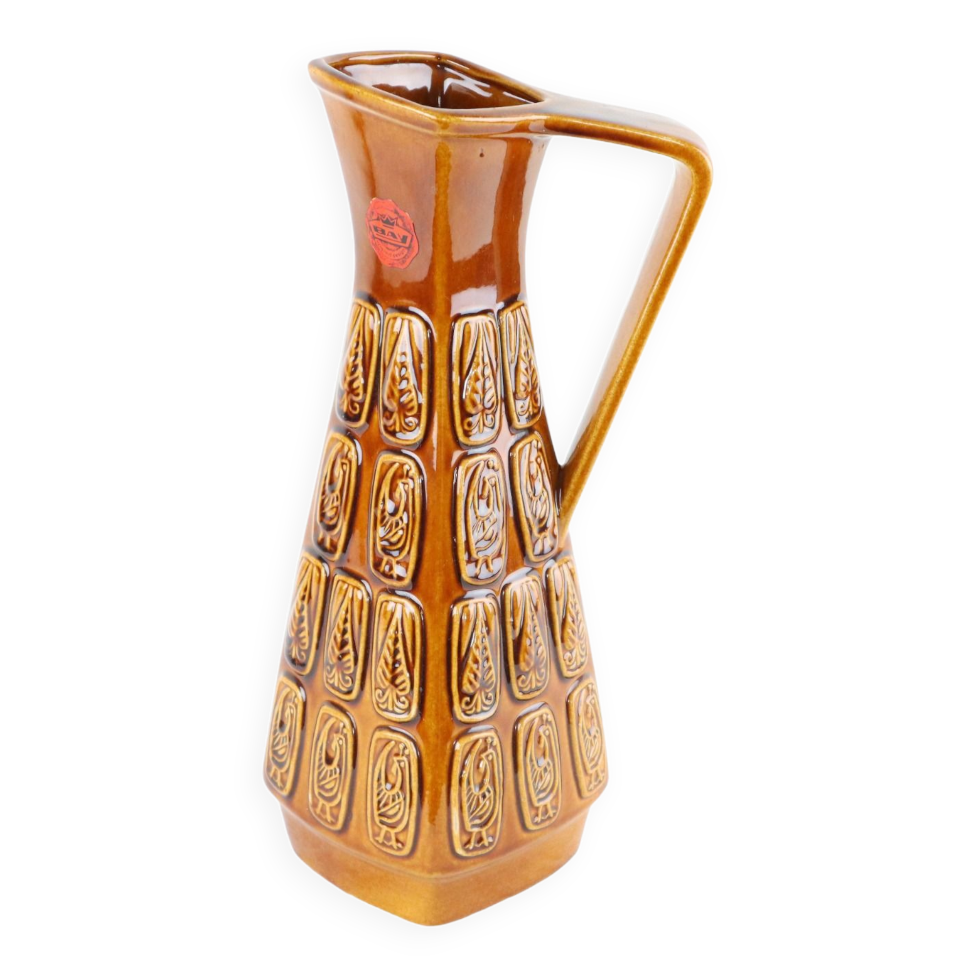 Vintage Vase West Germany Geometric Design Bay Bas Relief 251-35