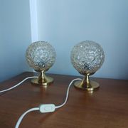 Pair of Space Age table lamps from the 70s – German design – Frosted glass "Ice"