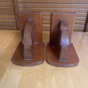 Pair of Vintage Art Deco Wooden Bookends Made in France #E068