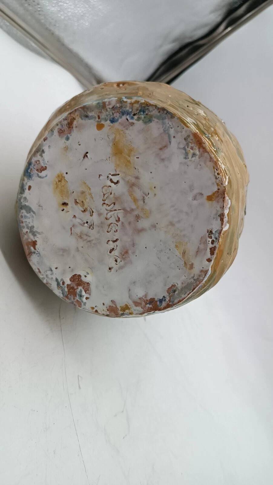 Figurative art majolica vase dated 1957 signed Agostino Pastene