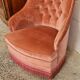 Fauteuil crapaud velours rose