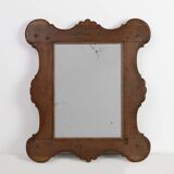 Baroque solid oak carved Wall Mirror, Belgium ca 1900