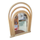 Beau miroir arrondi rotin clair